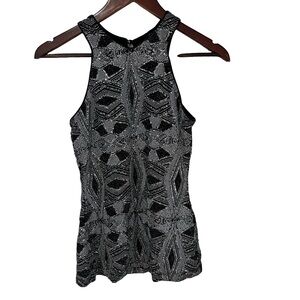 Elegant Black and Silver Women's Top